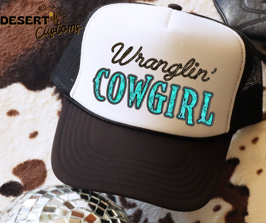 Wranglin' Cowgirl - Snap Back Women's Trucker Hat