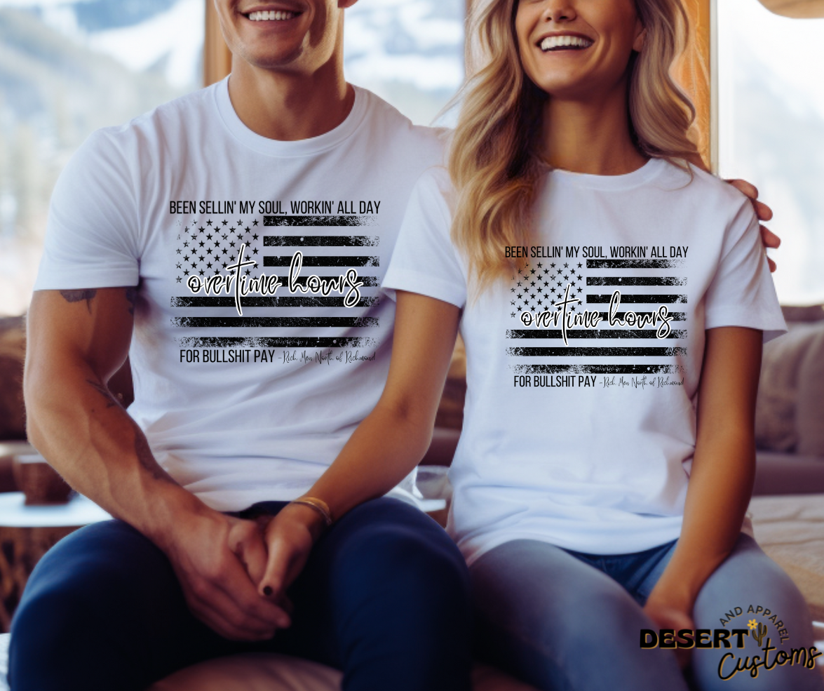 Overtime Hours Flag Graphic Tee