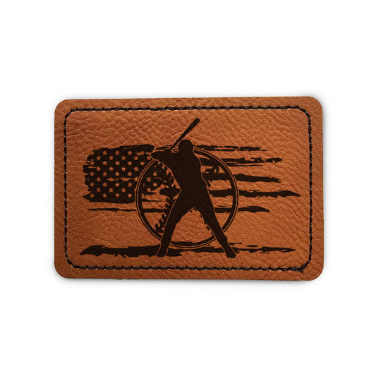 Batter Up Flag Leather Patch