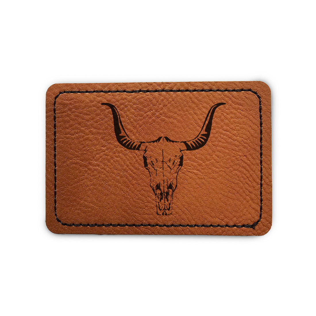 Bull Skull Leather Patch