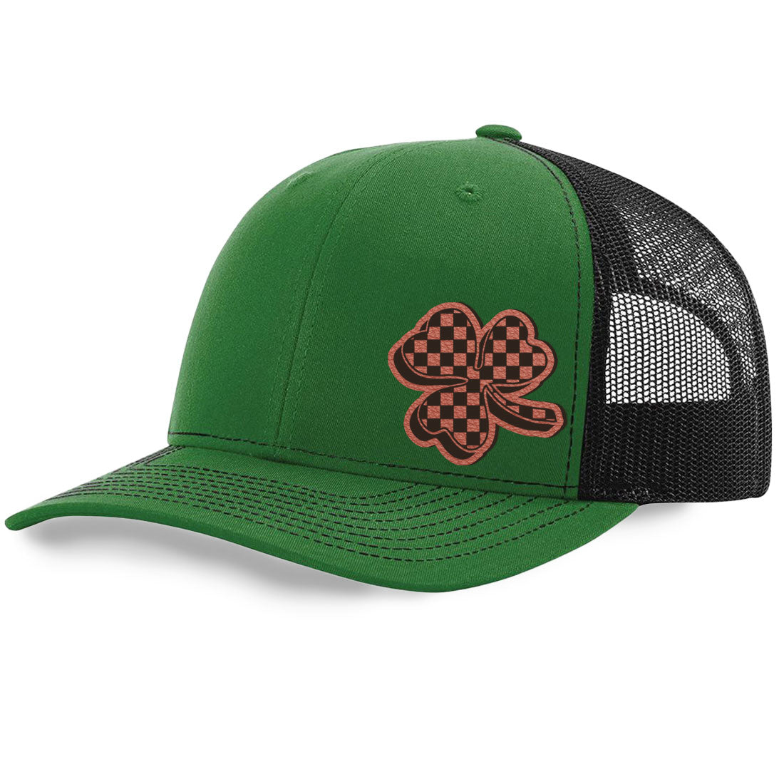 Checkered Clover Trucker Hat | Richardson 112 Split Color