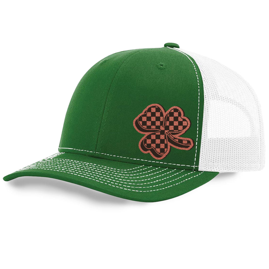 Checkered Clover Trucker Hat | Richardson 112 Split Color