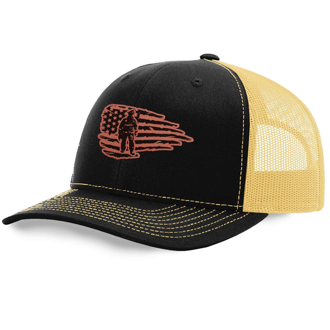 Fire Flag Trucker Hat | Richardson 112 Split Color