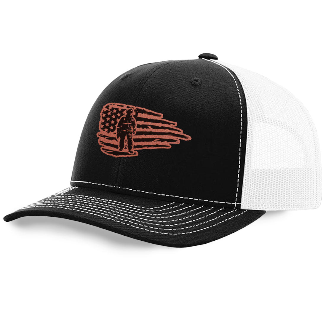 Fire Flag Trucker Hat | Richardson 112 Split Color