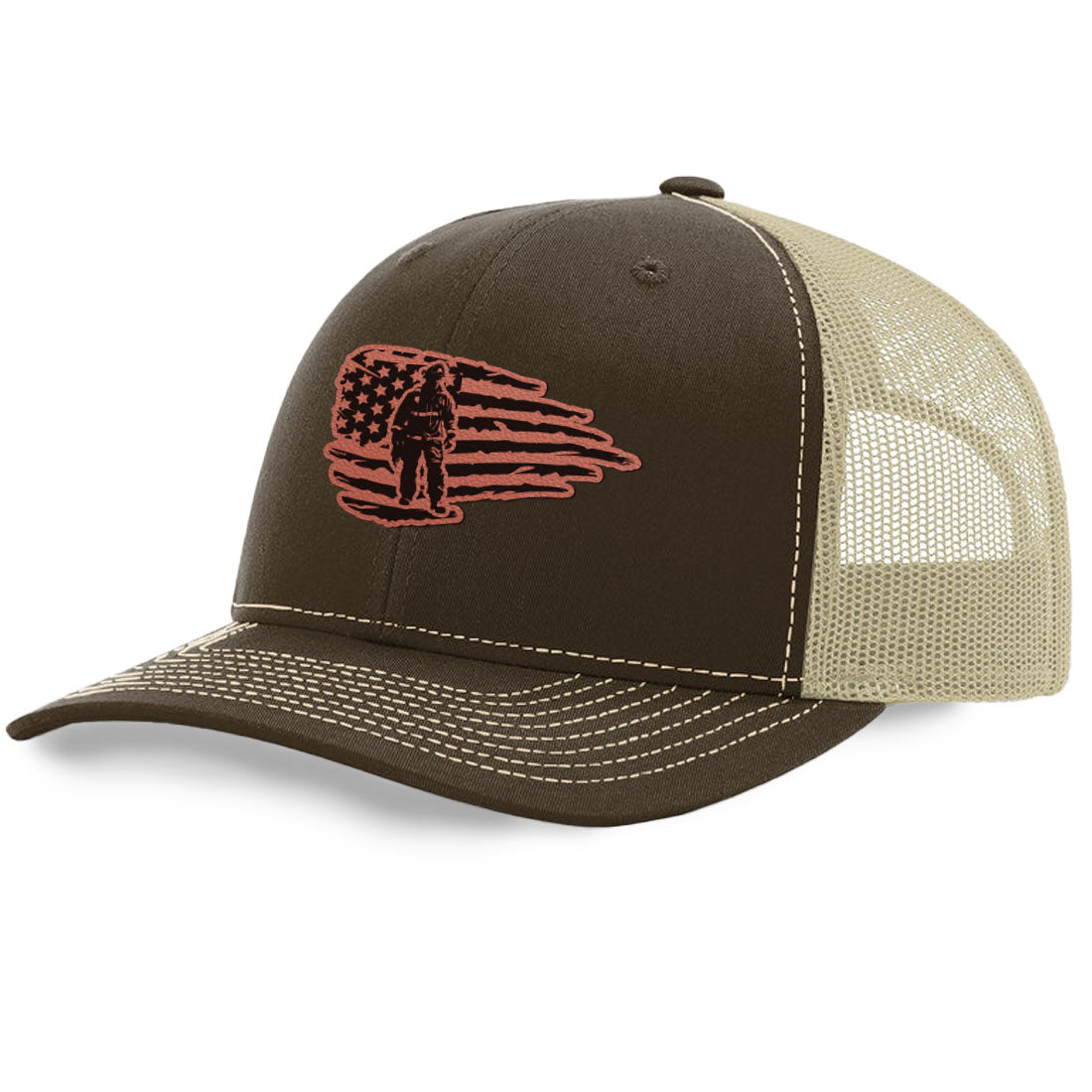 Fire Flag Trucker Hat | Richardson 112 Split Color