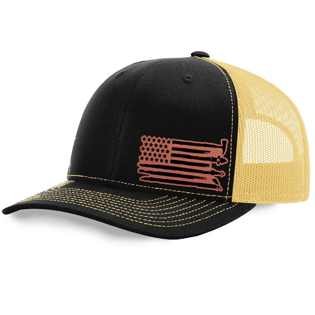 Fire Tools Flag Trucker Hat | Richardson 112 Split Color