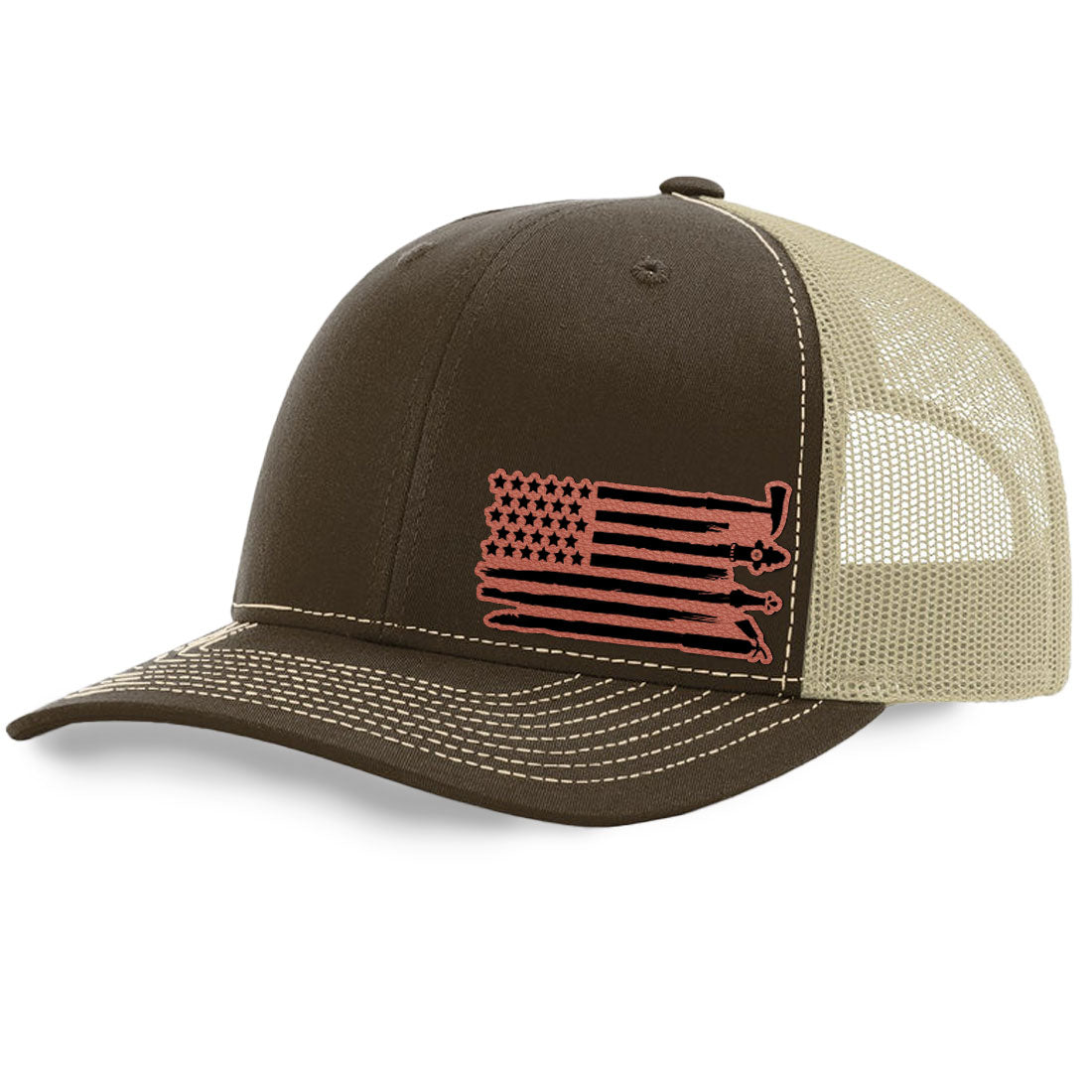 Fire Tools Flag Trucker Hat | Richardson 112 Split Color