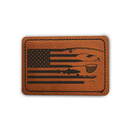 Fishing Flag Leather Patch