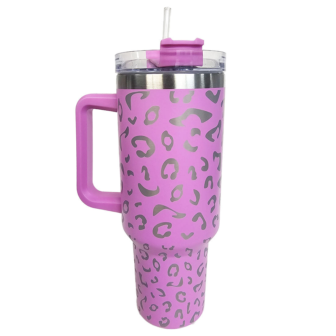 Leopard Print Tumbler 40oz With Handle