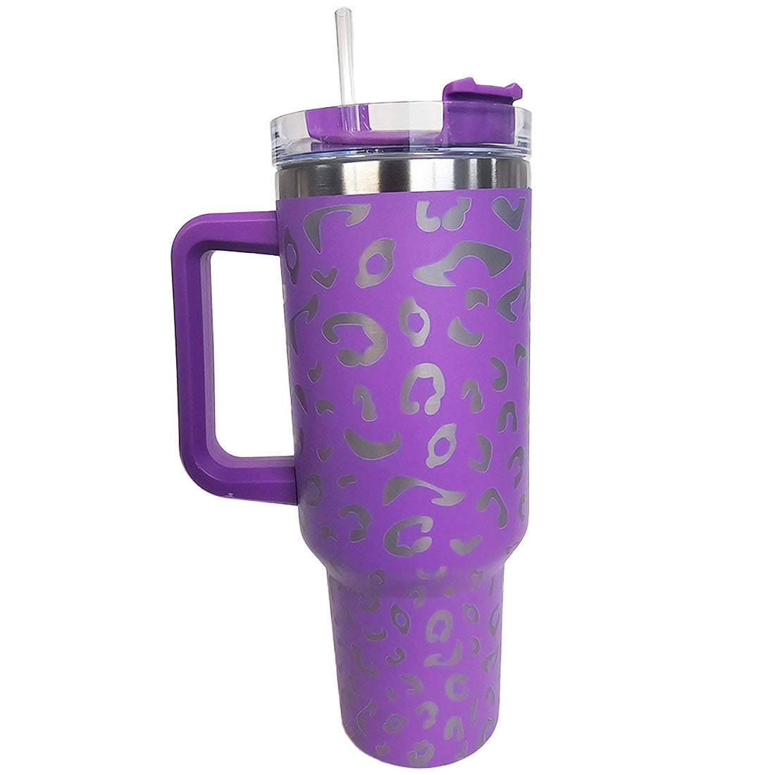 Leopard Print Tumbler 40oz With Handle