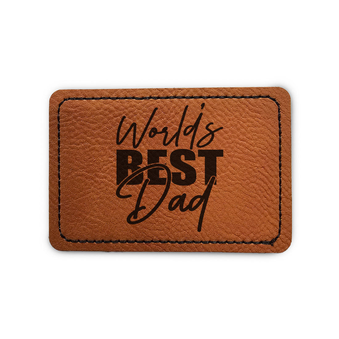 World's Best Dad Leather Patch